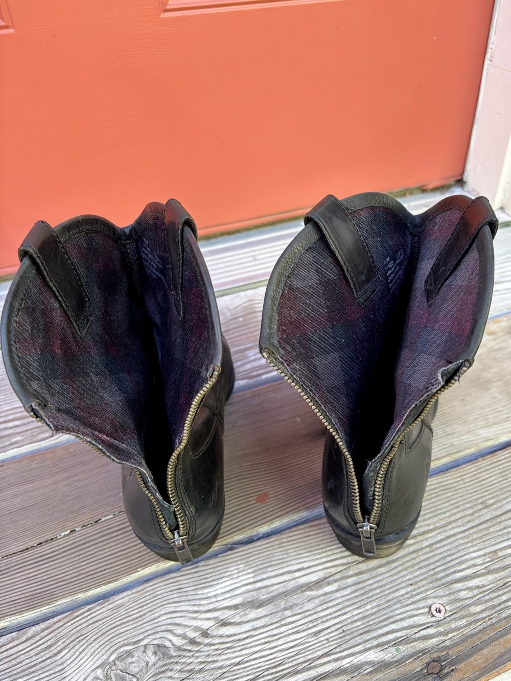 Black Leather Western Ankle Boots. Born - Picture 4 of 7